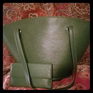 Louis Vuitton Green Epi Saint Jacques & Wallet